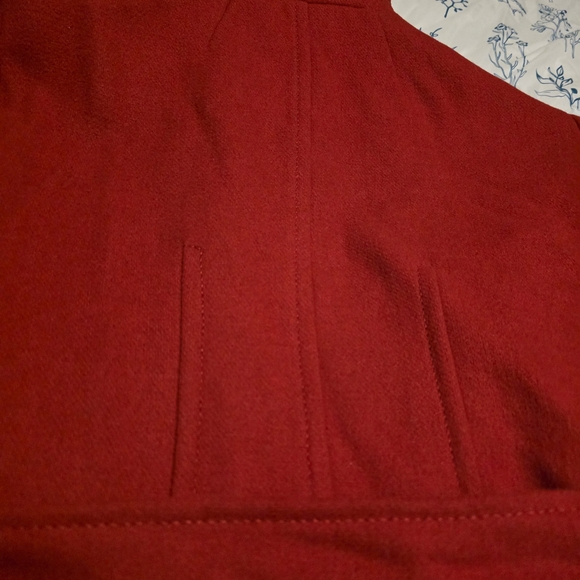 Beautiful Red NWT Kate Spade New York Wool Blend Pea Coat Belted Wrap Size XL - Picture 16 of 16